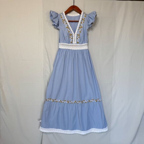 SAYLOR Light Blue Embroidered Maxi Dress - Picture 6 of 16